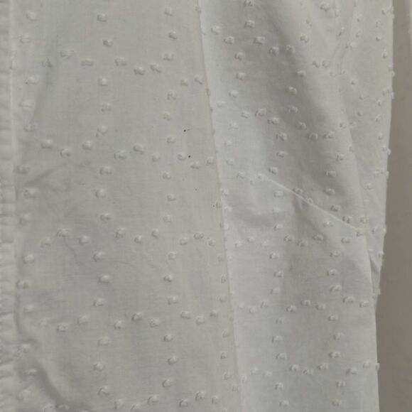 Talbots White Long Sleeve Collar Knobby Texture Shirt Size Petite Small - Picture 5 of 14